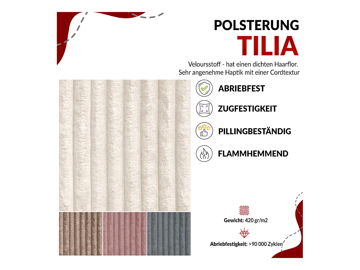 Ecksofa KIRASSO U - Wohnlandschaft, Schlaffunktion und Bettkasten, Couch U-form, lose Kissen - Dunkelgrau Cord