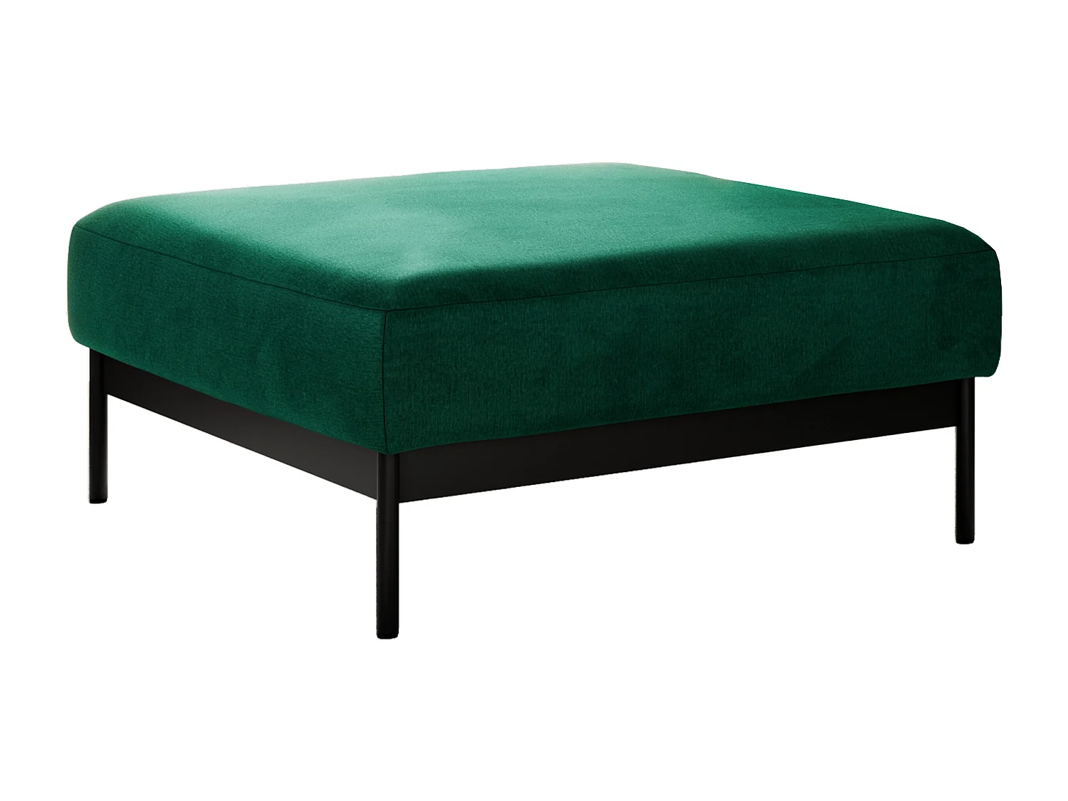 Ecksofa SALENTO - mit Metallbeine, Schlafsofa, mobilen Fußhocker, lose Kissen - Dunkelgrün Velvet