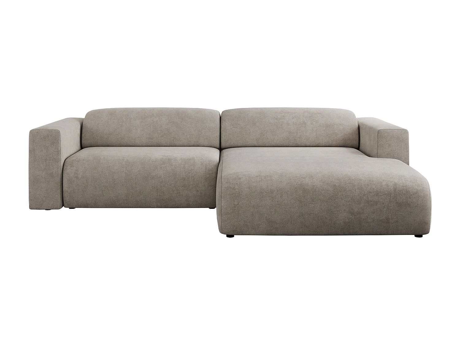 Ecksofa PASADENA - mit Armlehnen, Wohnlandschaft, freistehendes Sofa, große Ecke - Beige Stukture - Ecke Rechts