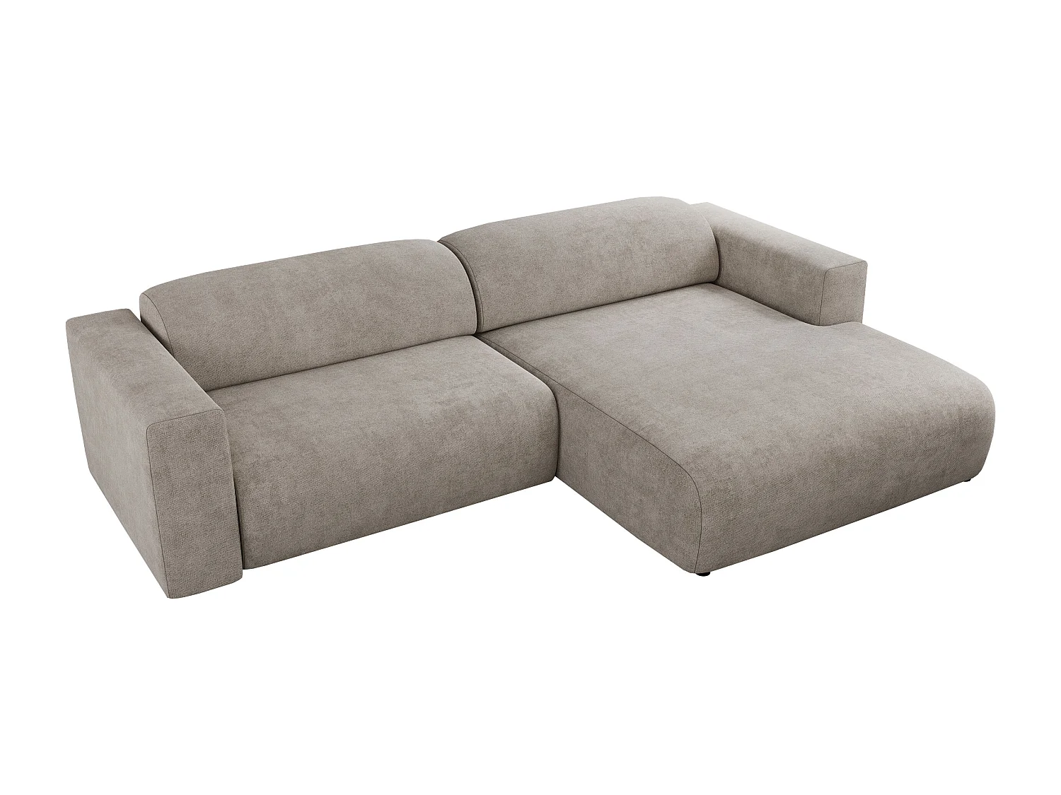 Ecksofa PASADENA - mit Armlehnen, Wohnlandschaft, freistehendes Sofa, große Ecke - Beige Stukture - Ecke Rechts