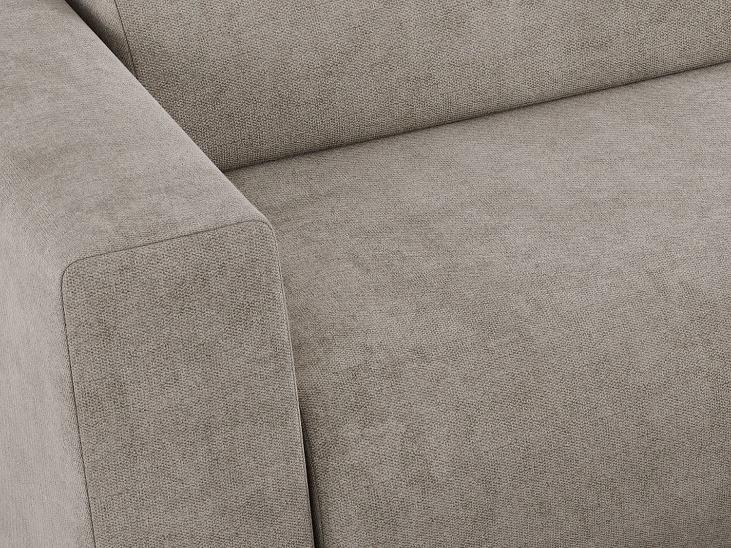 Ecksofa PASADENA - mit Armlehnen, Wohnlandschaft, freistehendes Sofa, große Ecke - Beige Stukture - Ecke Rechts