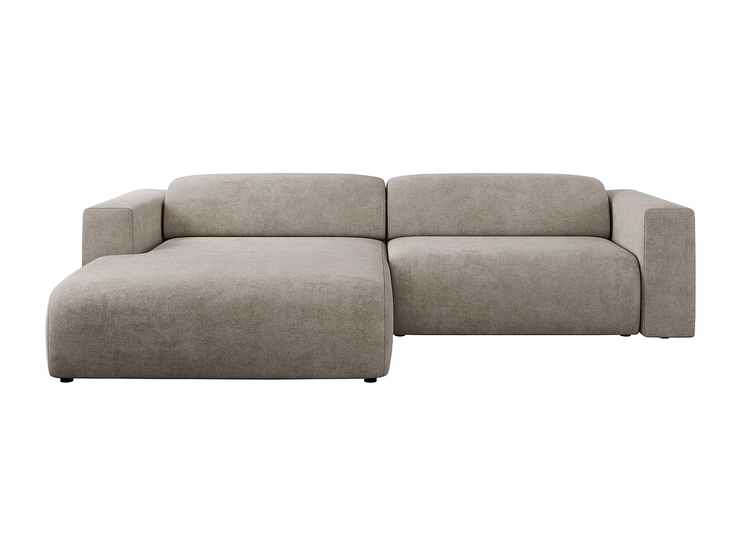 Ecksofa PASADENA - mit Armlehnen, Wohnlandschaft, freistehendes Sofa, große Ecke - Beige Stukture - Ecke Links