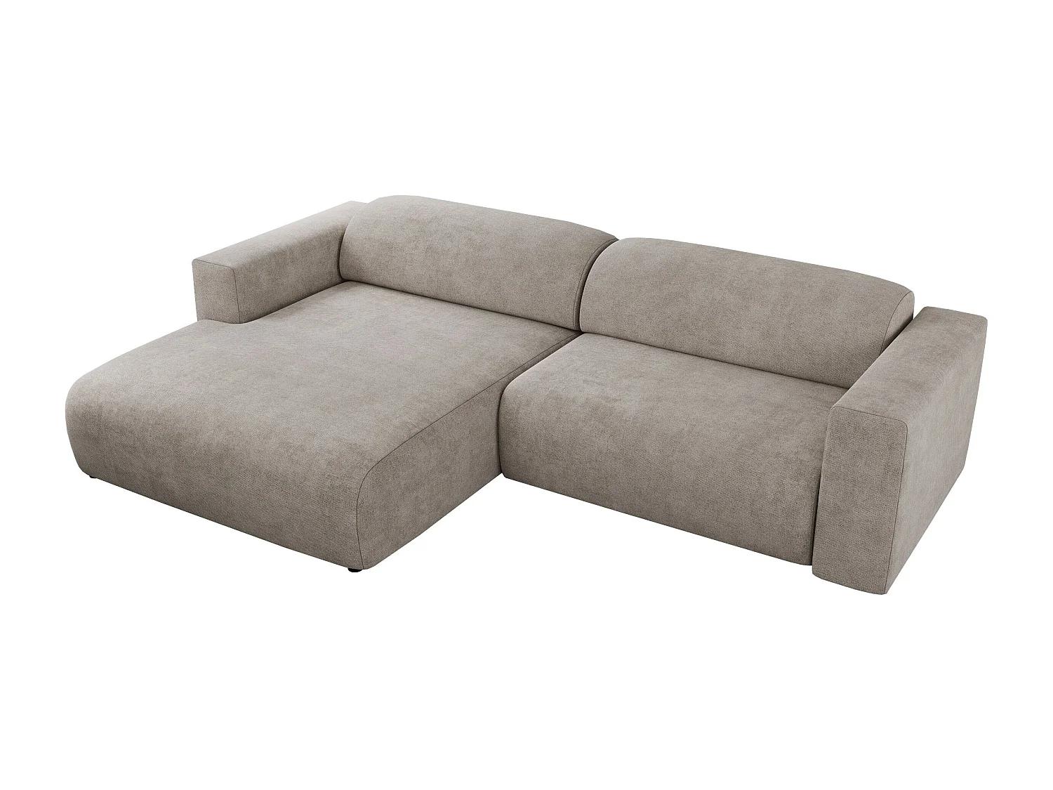 Ecksofa PASADENA - mit Armlehnen, Wohnlandschaft, freistehendes Sofa, große Ecke - Beige Stukture - Ecke Links