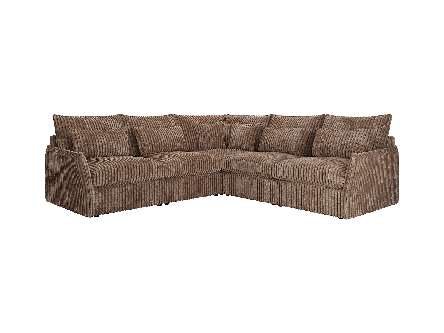 Ecksofa VERSO - modulare L-förmige Ecke, lose Kissen, Wohnlandschaft - Braun Cord