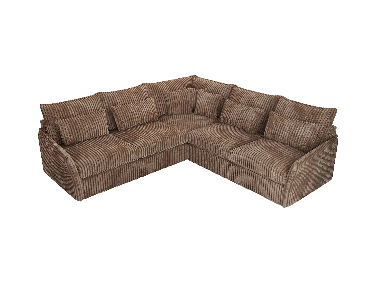 Ecksofa VERSO - modulare L-förmige Ecke, lose Kissen, Wohnlandschaft - Braun Cord