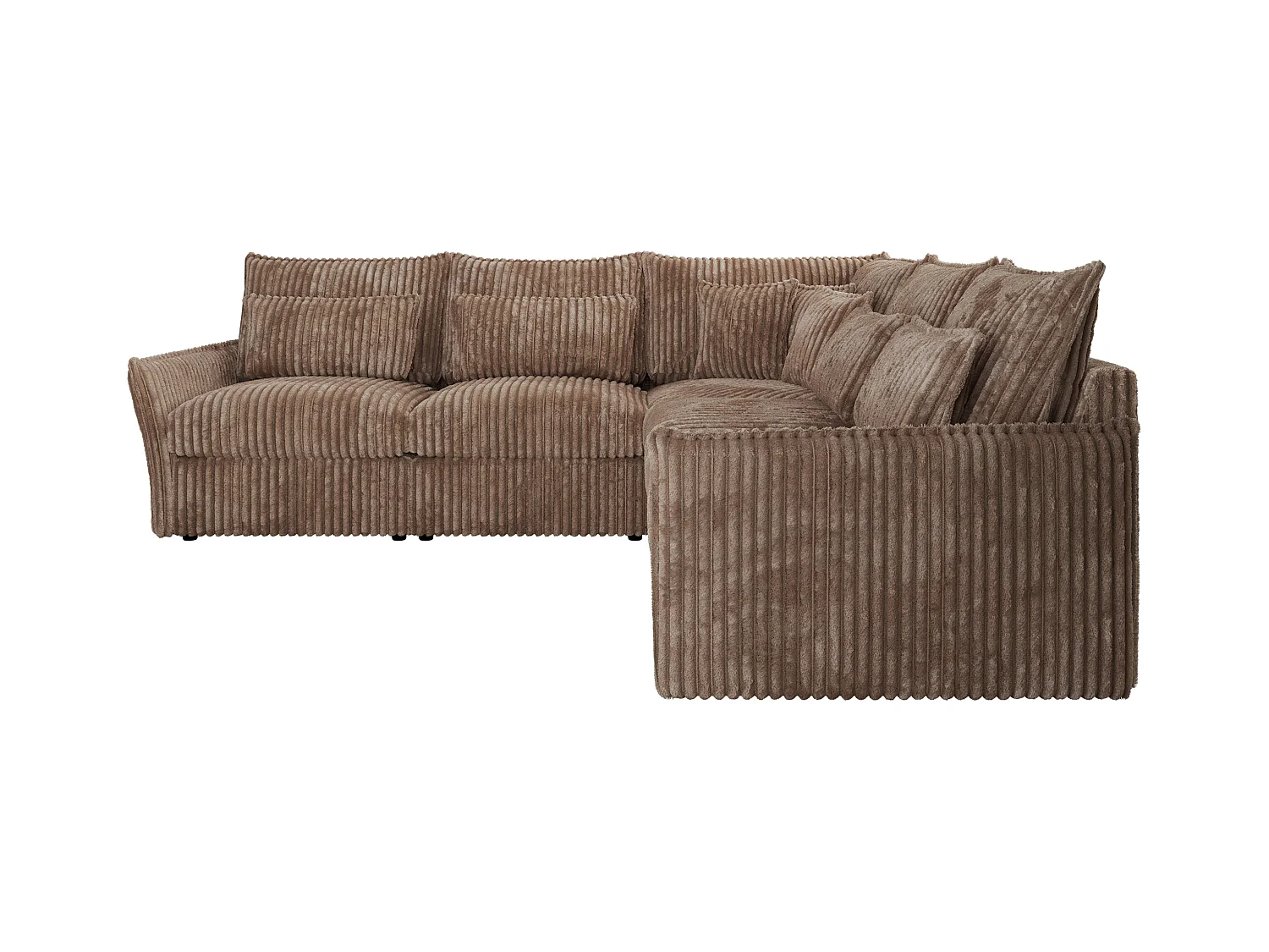 Ecksofa VERSO - modulare L-förmige Ecke, lose Kissen, Wohnlandschaft - Braun Cord