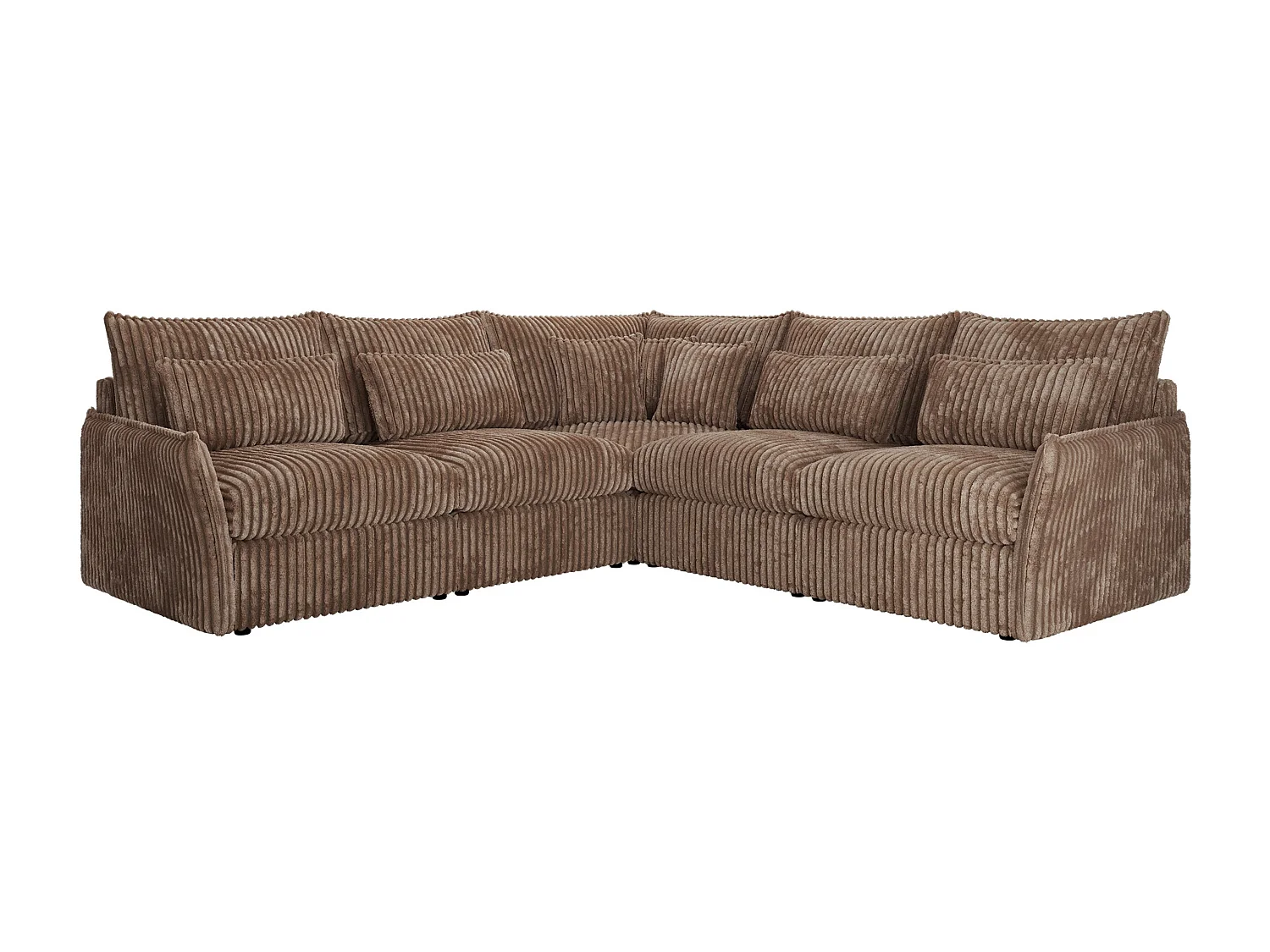 Ecksofa VERSO - modulare L-förmige Ecke, lose Kissen, Wohnlandschaft - Braun Cord