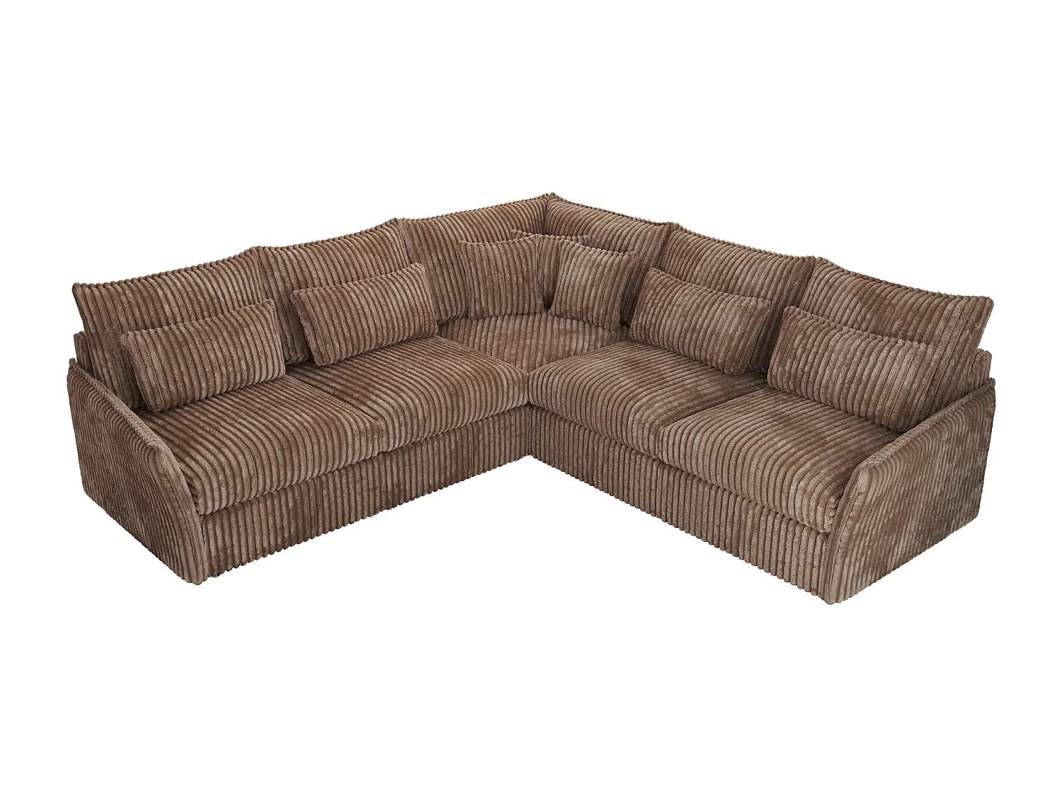 Ecksofa VERSO - modulare L-förmige Ecke, lose Kissen, Wohnlandschaft - Braun Cord