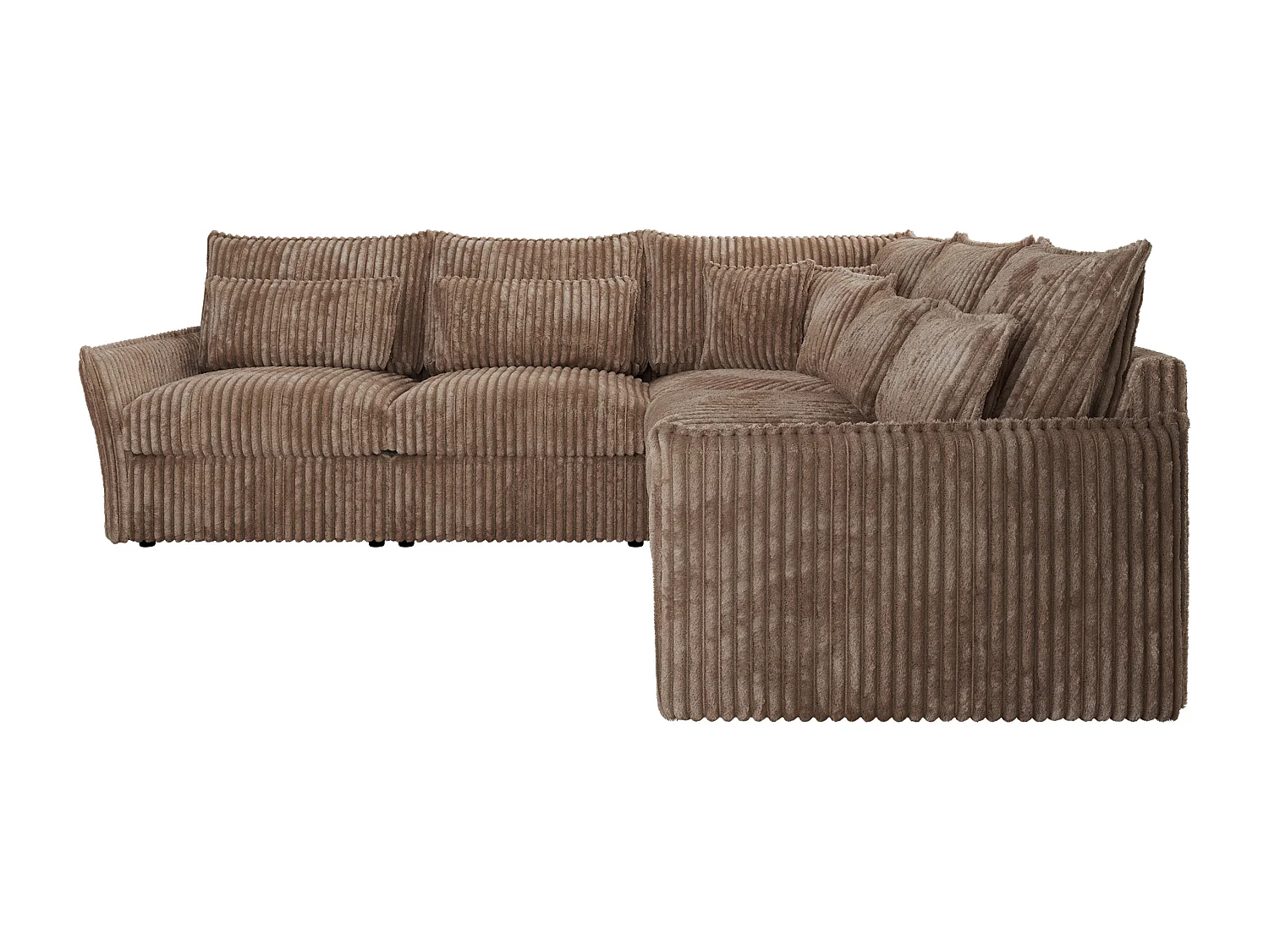 Ecksofa VERSO - modulare L-förmige Ecke, lose Kissen, Wohnlandschaft - Braun Cord
