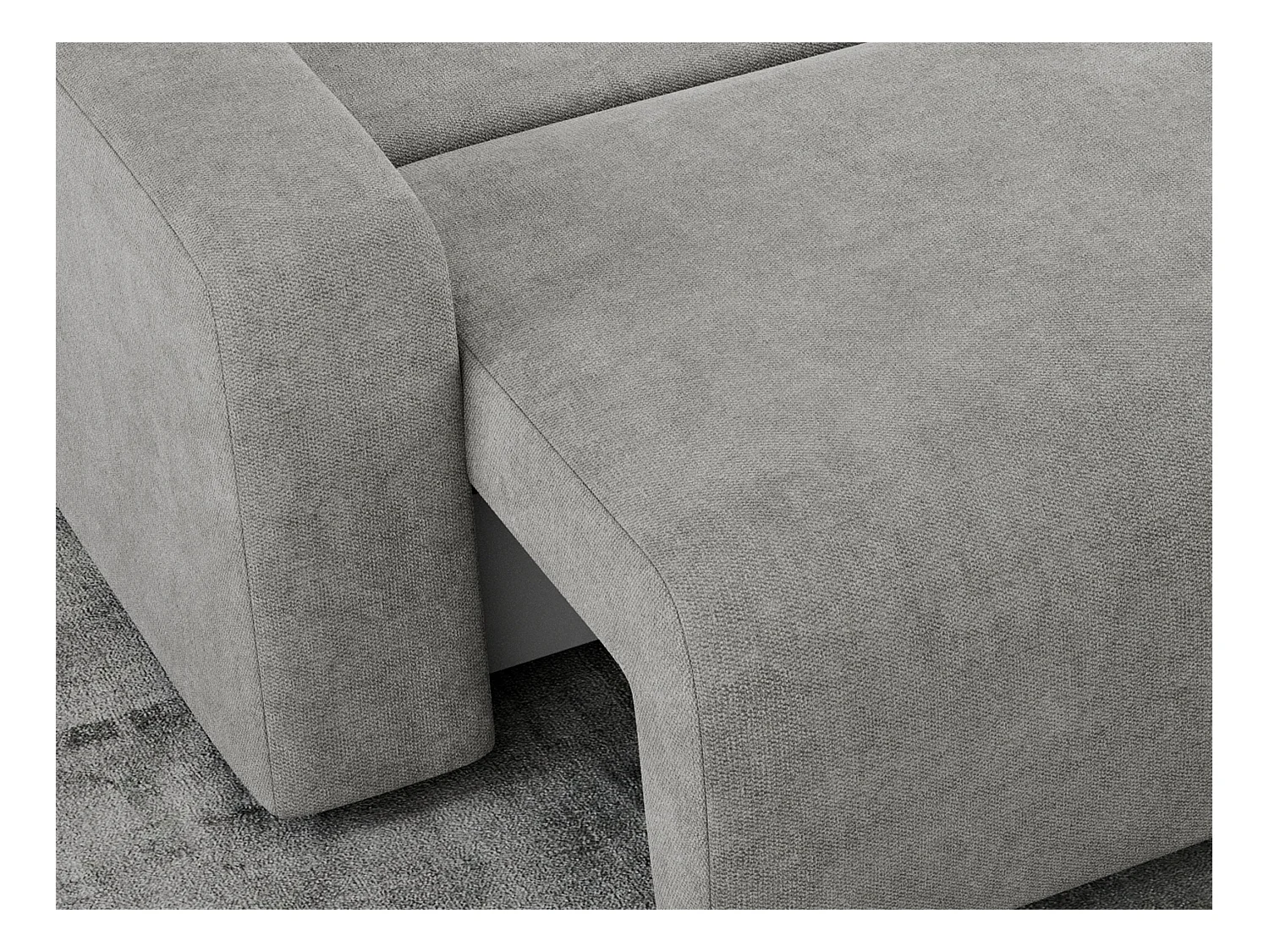 Ecksofa ARGOS - mit Schlaffunktion, Sofa mit armlehnen, Bettkasten, 3-Sitzer Sofa - Hellgrau Stukture