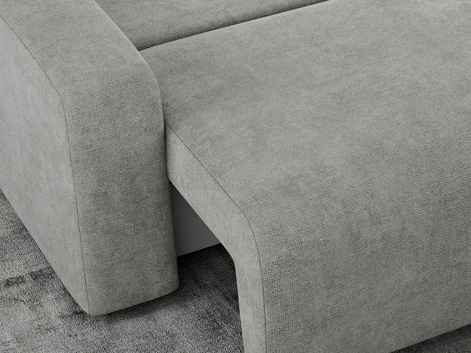 Ecksofa ARGOS - mit Schlaffunktion, Sofa mit armlehnen, Bettkasten, 3-Sitzer Sofa - Hellgrau Stukture