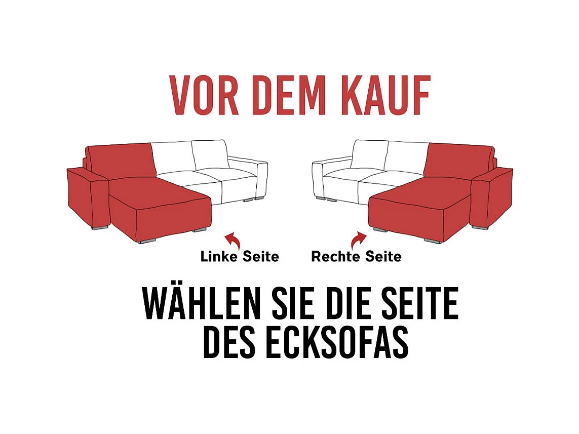 Ecksofa SAVONA - mit Armlehnen, lose Kissen, große L-förmige Ecke, Wohnlandschaft - Dunkelgrau Strukture - Ecke Links
