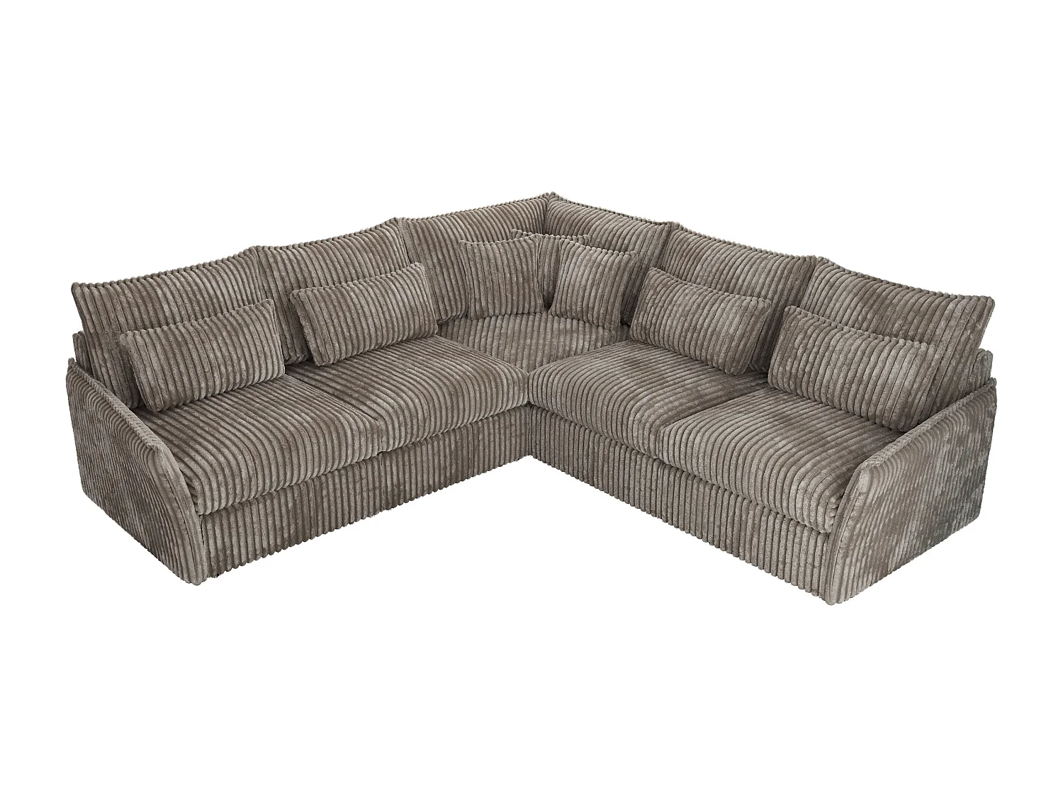 Ecksofa VERSO - modulare L-förmige Ecke, lose Kissen, Wohnlandschaft - Hellbraun Cord