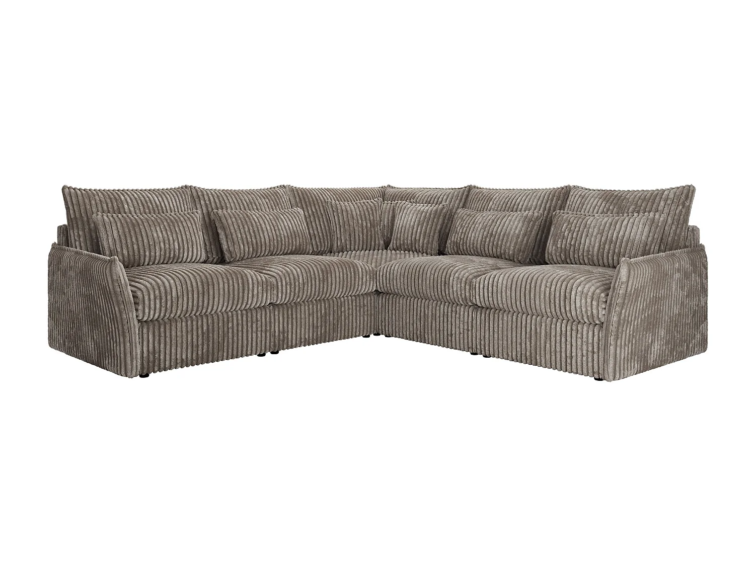 Ecksofa VERSO - modulare L-förmige Ecke, lose Kissen, Wohnlandschaft - Hellbraun Cord