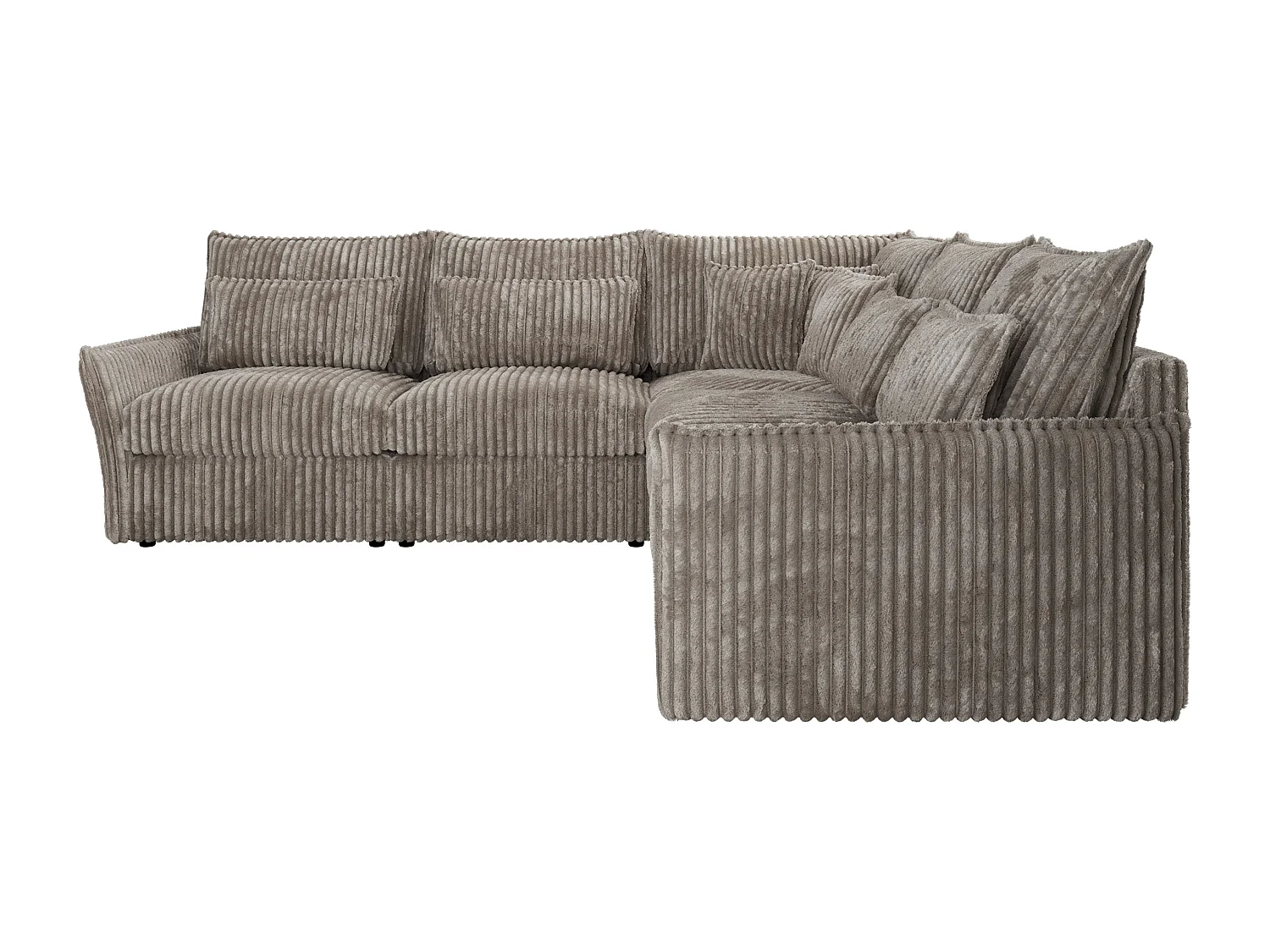 Ecksofa VERSO - modulare L-förmige Ecke, lose Kissen, Wohnlandschaft - Hellbraun Cord