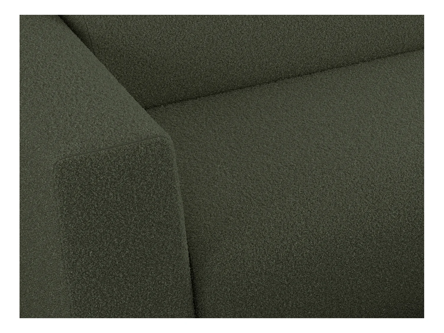 Ecksofa PASADENA - mit Armlehnen, Wohnlandschaft, freistehendes Sofa, große Ecke - Grün Boucle - Ecke Links