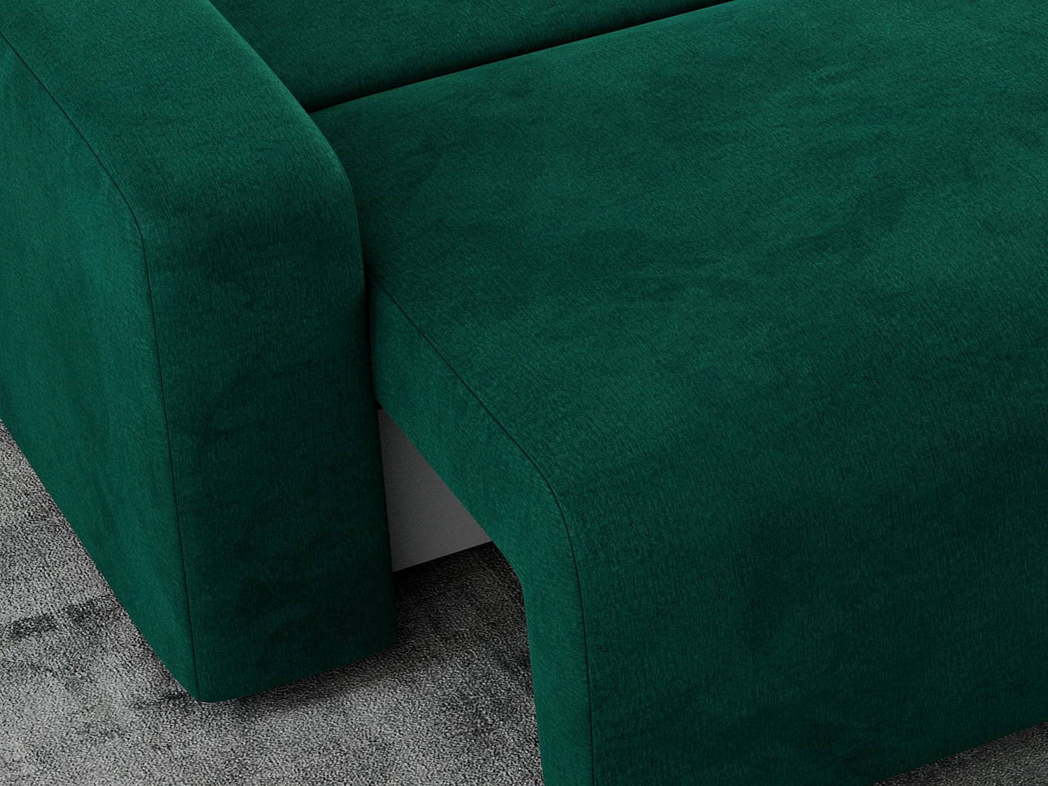 Ecksofa ARGOS - mit Schlaffunktion, Sofa mit armlehnen, Bettkasten, 3-Sitzer Sofa - Dunkelgrün Velvet