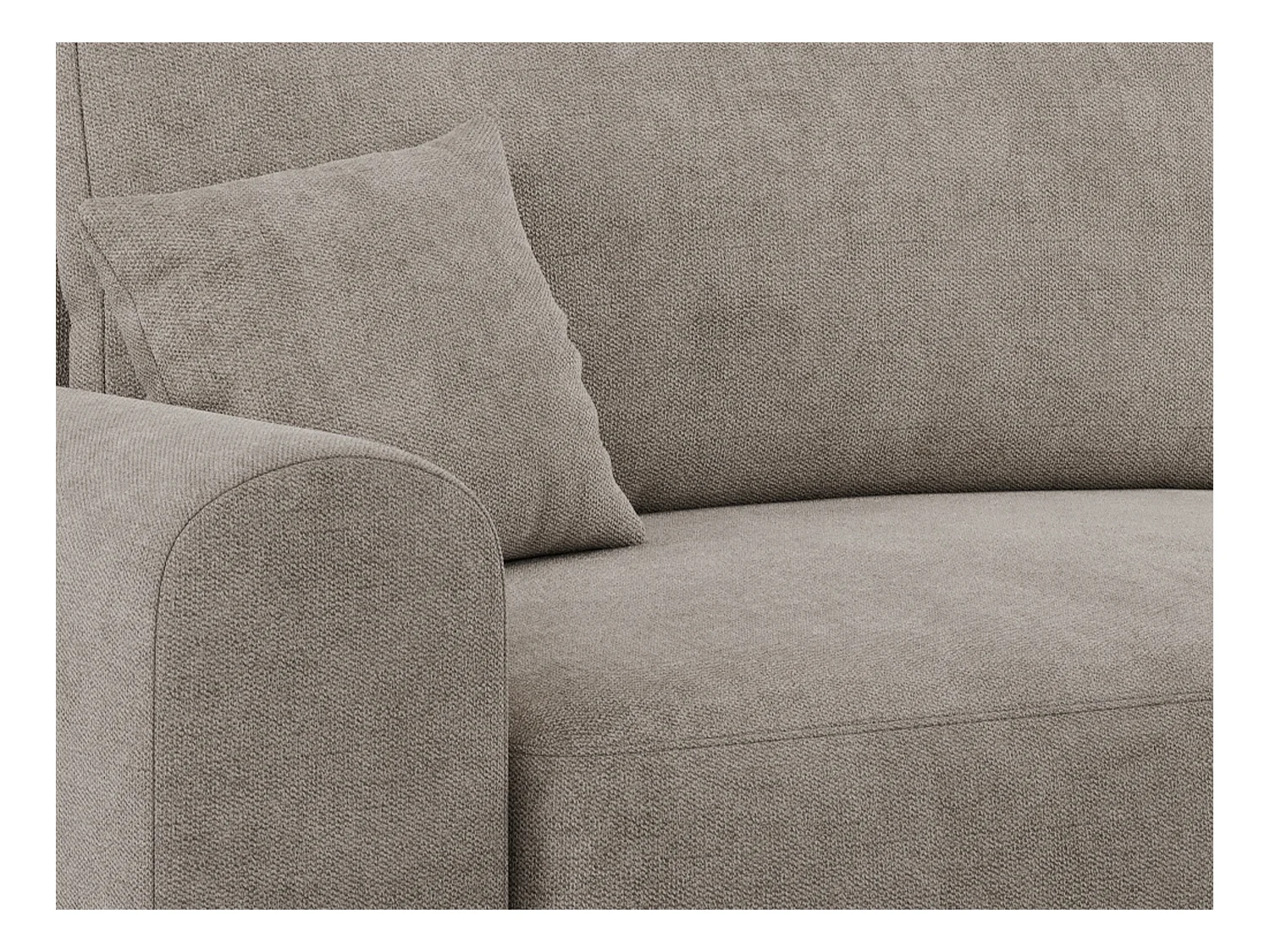 Ecksofa NELSON - Schlafcouch mit Armlehnen und Bettkasten, universelles L-förmige Ecksofa - Beige Stukture