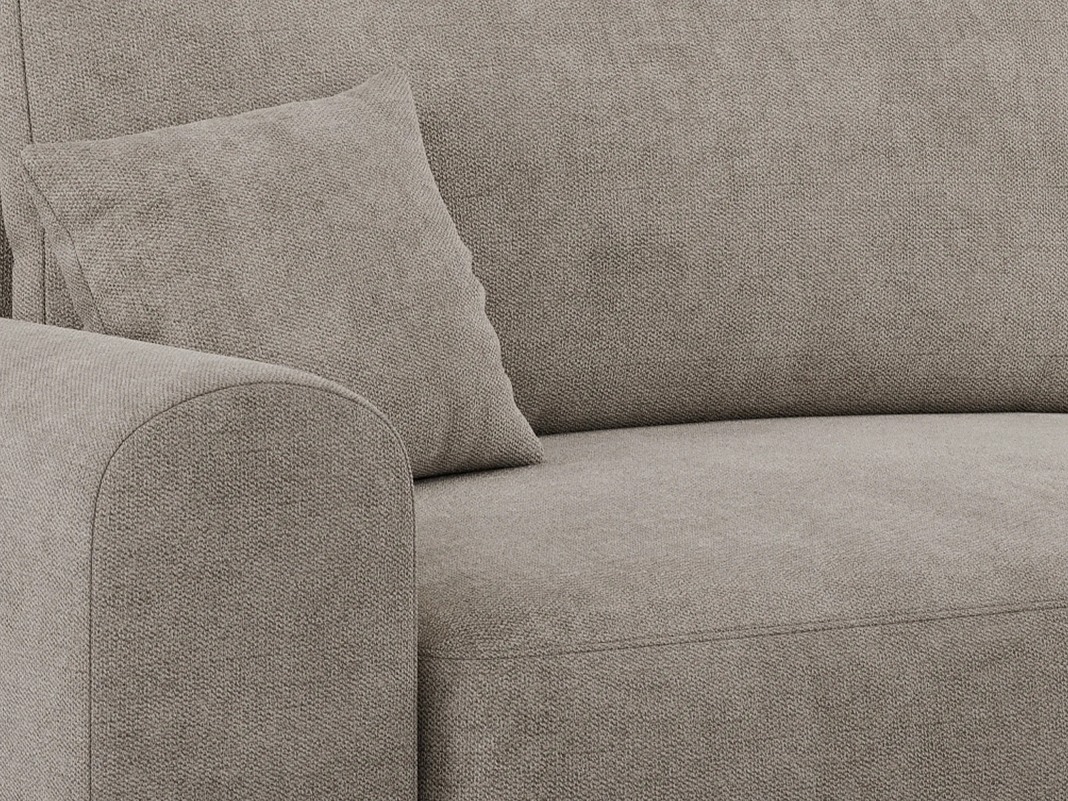 Ecksofa NELSON - Schlafcouch mit Armlehnen und Bettkasten, universelles L-förmige Ecksofa - Beige Stukture