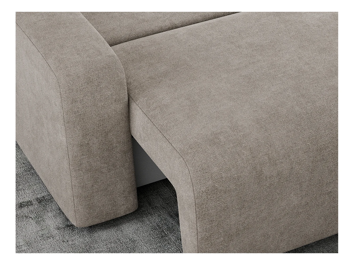 Ecksofa ARGOS - mit Schlaffunktion, Sofa mit armlehnen, Bettkasten, 3-Sitzer Sofa - Beige Stukture