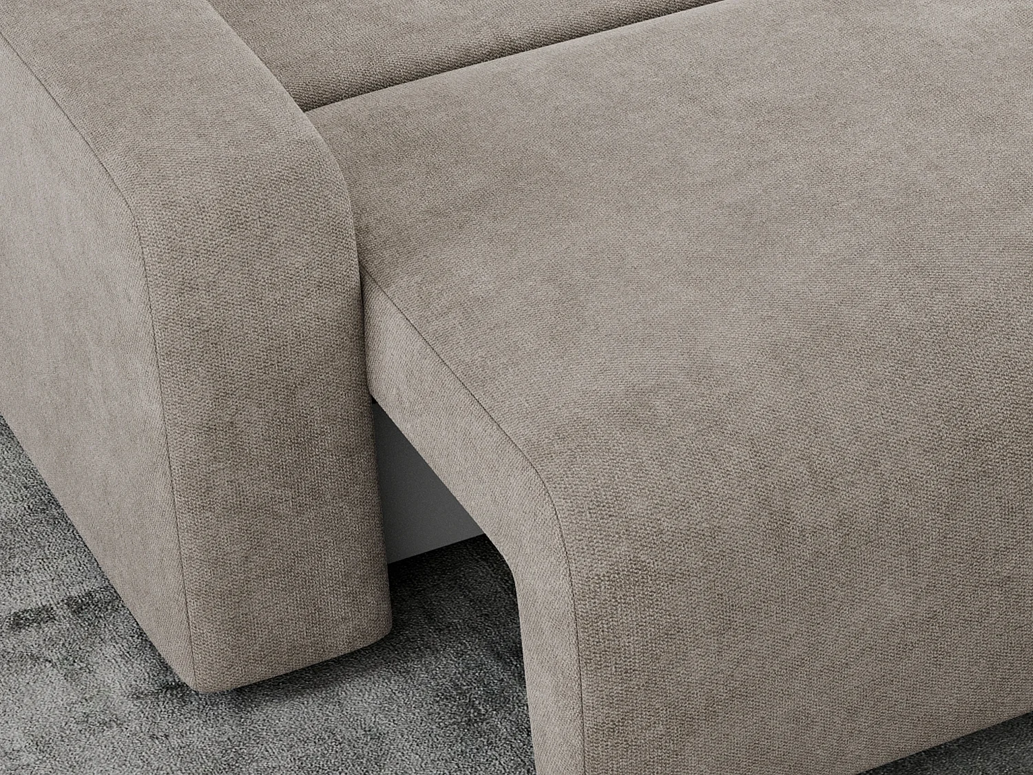 Ecksofa ARGOS - mit Schlaffunktion, Sofa mit armlehnen, Bettkasten, 3-Sitzer Sofa - Beige Stukture