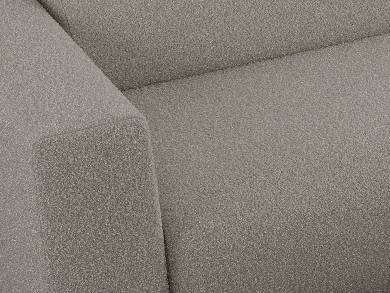 Ecksofa PASADENA - mit Armlehnen, Wohnlandschaft, freistehendes Sofa, große Ecke - Grau Boucle - Ecke Rechts