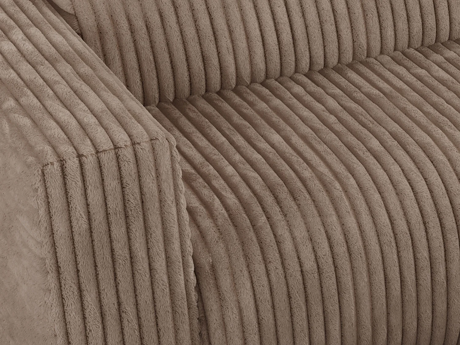 Ecksofa PASADENA - mit Armlehnen, Wohnlandschaft, freistehendes Sofa, große Ecke - Braun Cord - Ecke Links