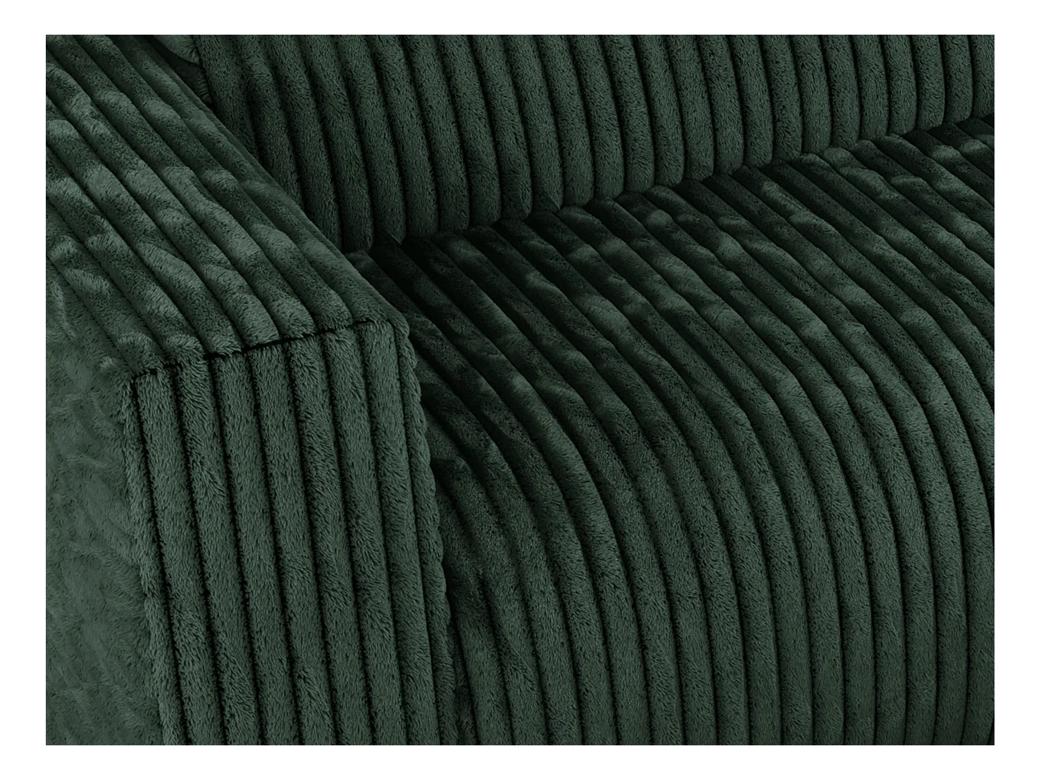 Ecksofa PASADENA - mit Armlehnen, Wohnlandschaft, freistehendes Sofa, große Ecke - Grün Cord - Ecke Links