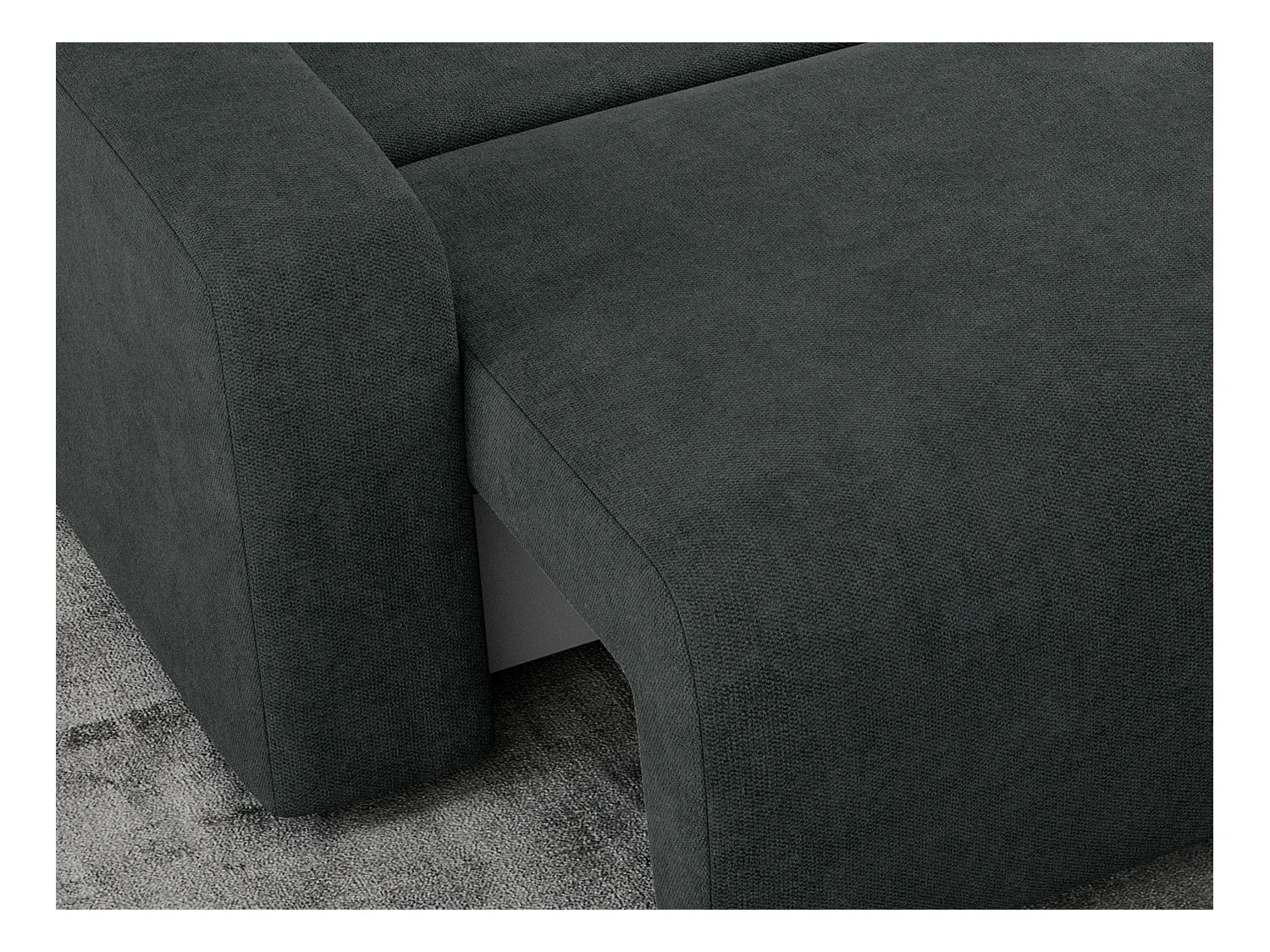 Ecksofa ARGOS - mit Schlaffunktion, Sofa mit armlehnen, Bettkasten, 3-Sitzer Sofa - Dunkelgrau Stukture