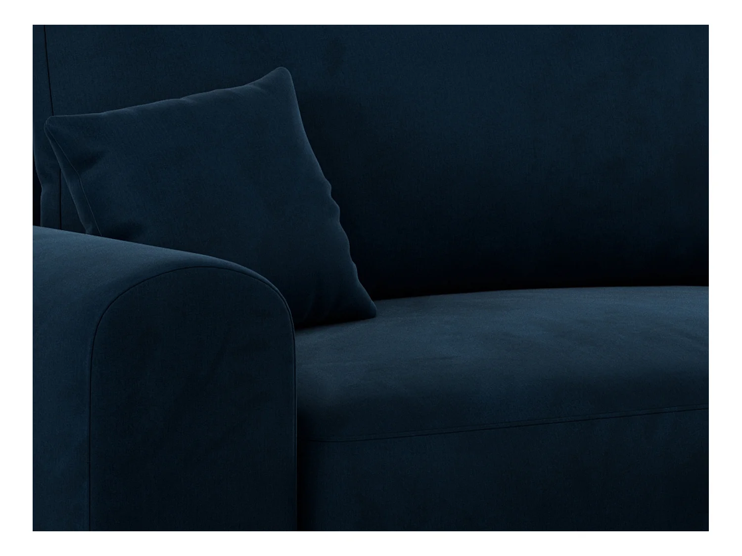 Ecksofa NELSON - Schlafcouch mit Armlehnen und Bettkasten, universelles L-förmige Ecksofa - Dunkelblau Velvet