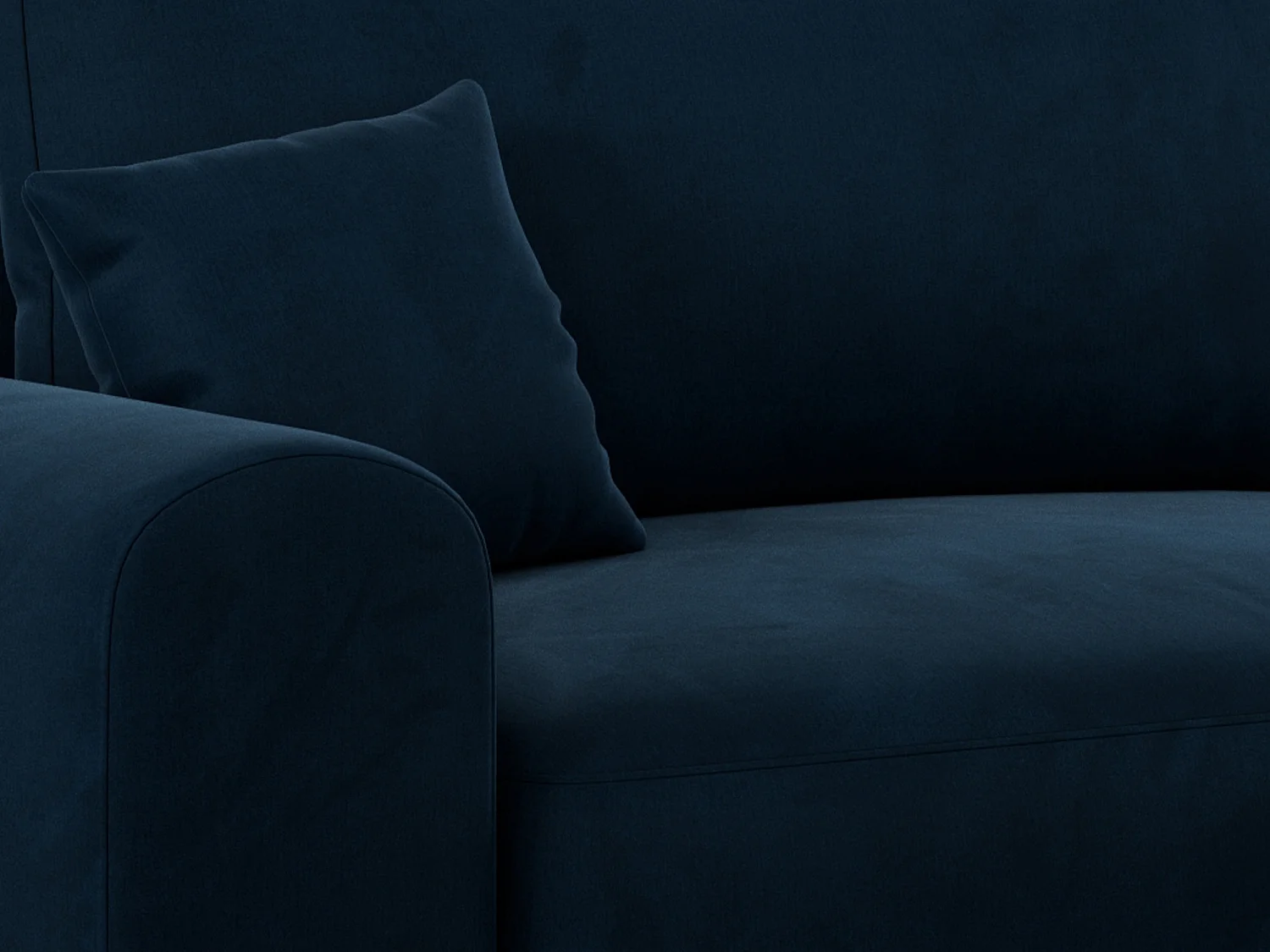 Ecksofa NELSON - Schlafcouch mit Armlehnen und Bettkasten, universelles L-förmige Ecksofa - Dunkelblau Velvet