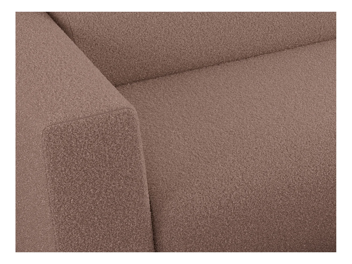 Ecksofa PASADENA - mit Armlehnen, Wohnlandschaft, freistehendes Sofa, große Ecke - Rosa Boucle - Ecke Links