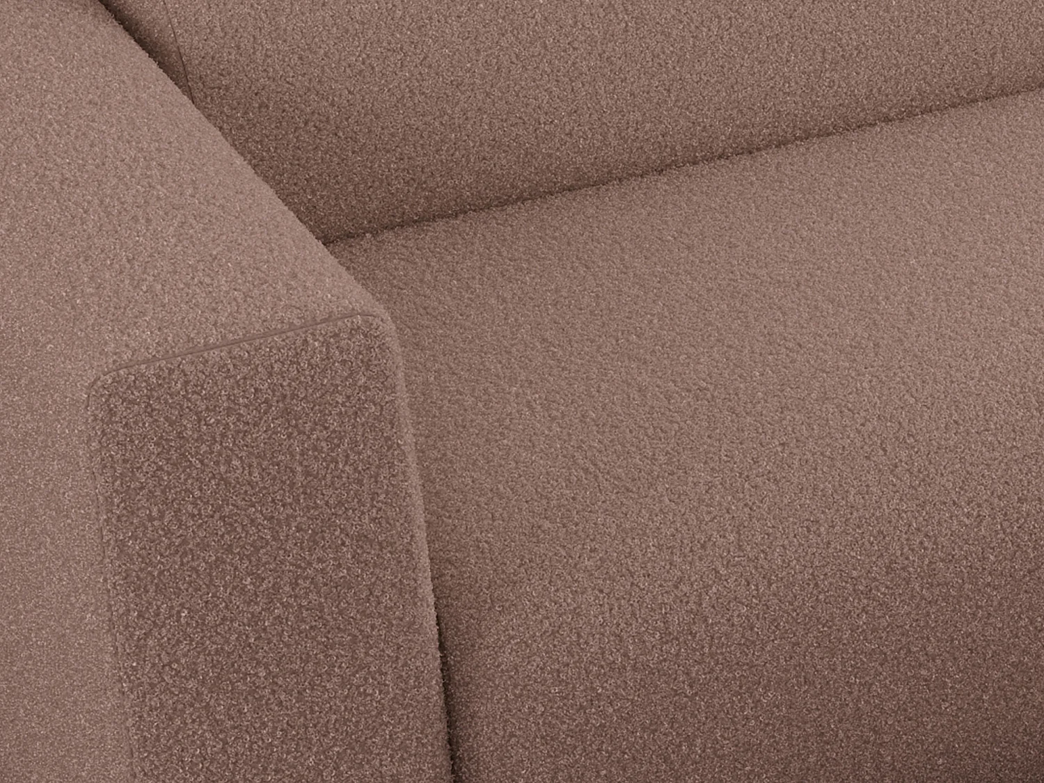 Ecksofa PASADENA - mit Armlehnen, Wohnlandschaft, freistehendes Sofa, große Ecke - Rosa Boucle - Ecke Links
