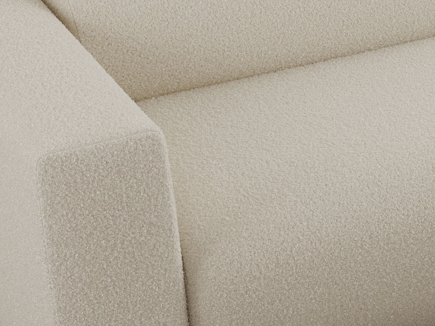 Ecksofa PASADENA - mit Armlehnen, Wohnlandschaft, freistehendes Sofa, große Ecke - Beige Boucle - Ecke Links