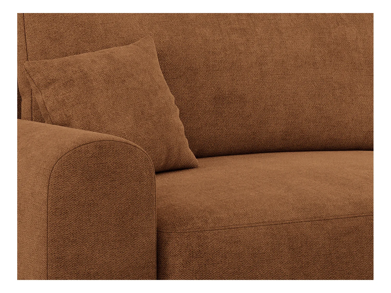 Ecksofa NELSON - Schlafcouch mit Armlehnen und Bettkasten, universelles L-förmige Ecksofa - Orange Stukture