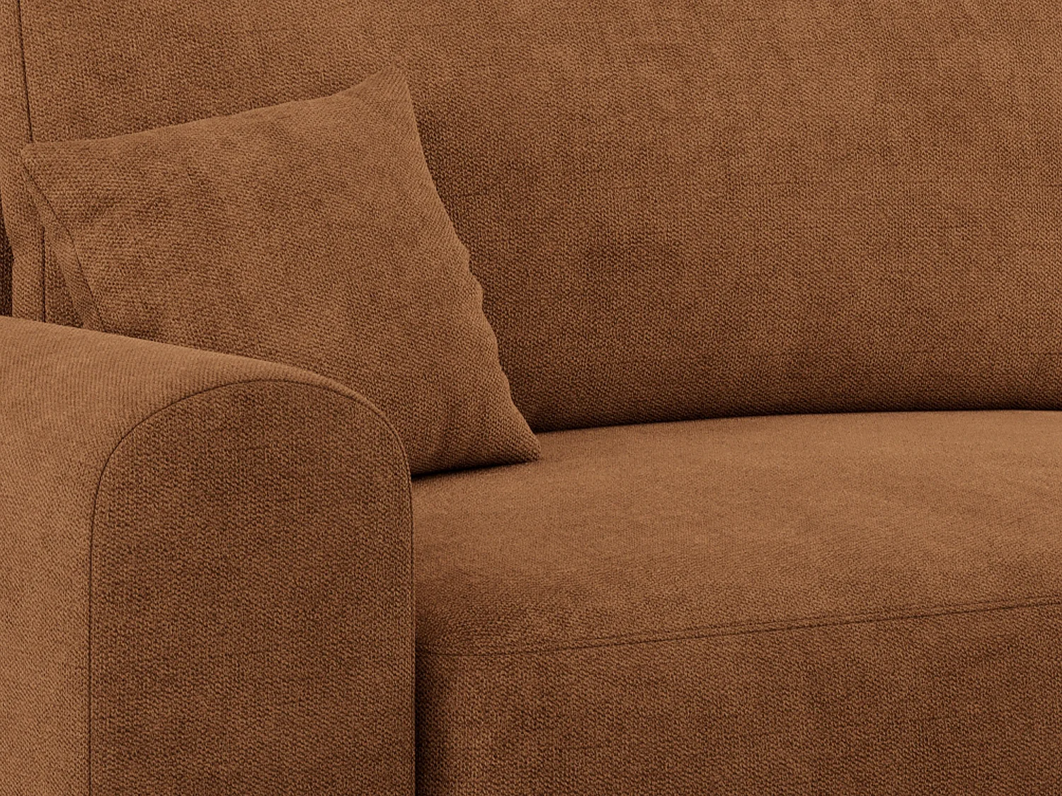 Ecksofa NELSON - Schlafcouch mit Armlehnen und Bettkasten, universelles L-förmige Ecksofa - Orange Stukture