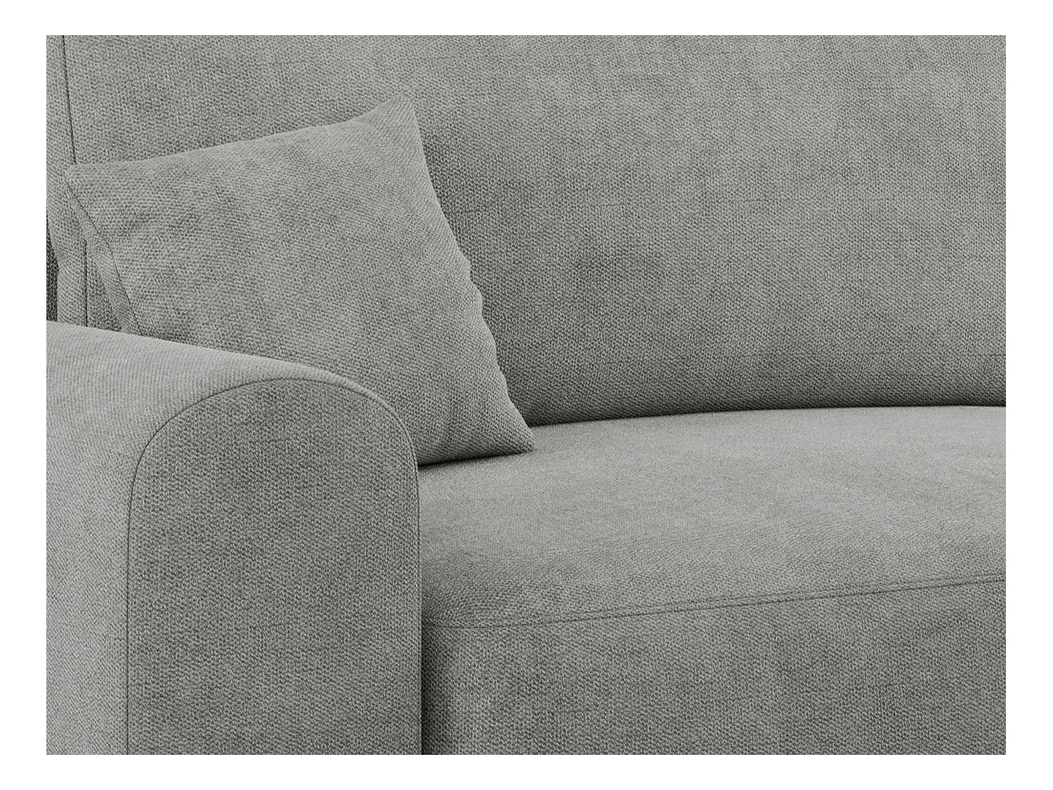 Ecksofa NELSON - Schlafcouch mit Armlehnen und Bettkasten, universelles L-förmige Ecksofa - Hellgrau Stukture