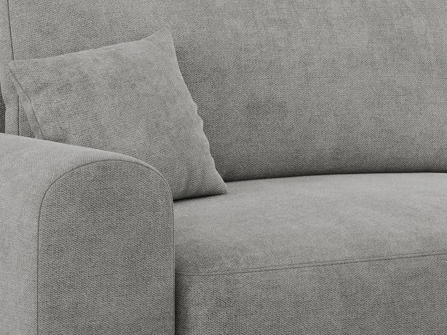 Ecksofa NELSON - Schlafcouch mit Armlehnen und Bettkasten, universelles L-förmige Ecksofa - Hellgrau Stukture