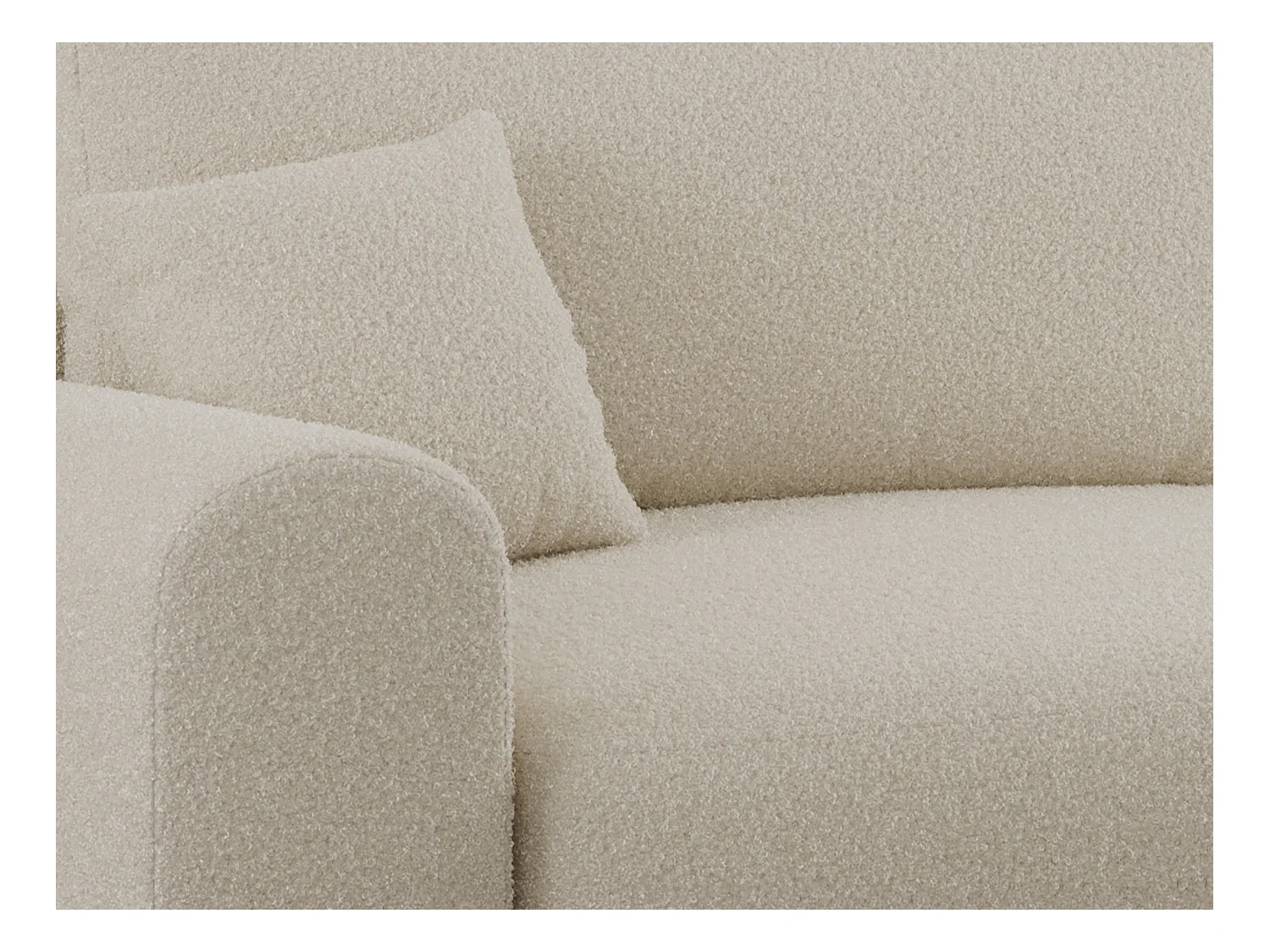 Ecksofa NELSON - Schlafcouch mit Armlehnen und Bettkasten, universelles L-förmige Ecksofa - Beige Boucle