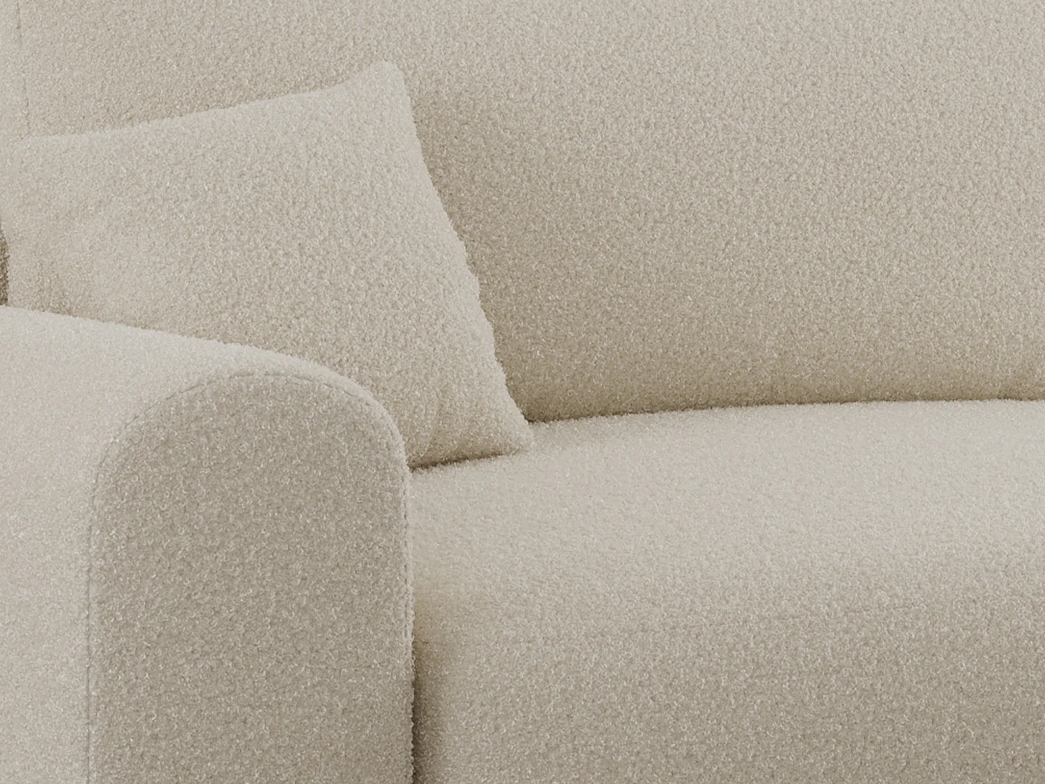 Ecksofa NELSON - Schlafcouch mit Armlehnen und Bettkasten, universelles L-förmige Ecksofa - Beige Boucle