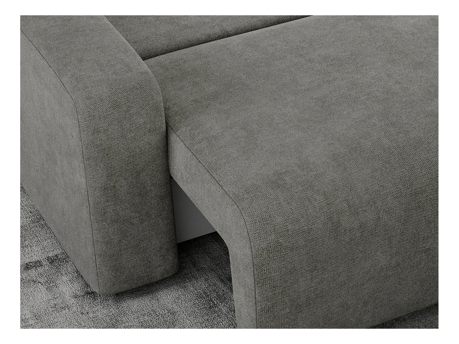 Ecksofa ARGOS - mit Schlaffunktion, Sofa mit armlehnen, Bettkasten, 3-Sitzer Sofa - Grau Stukture