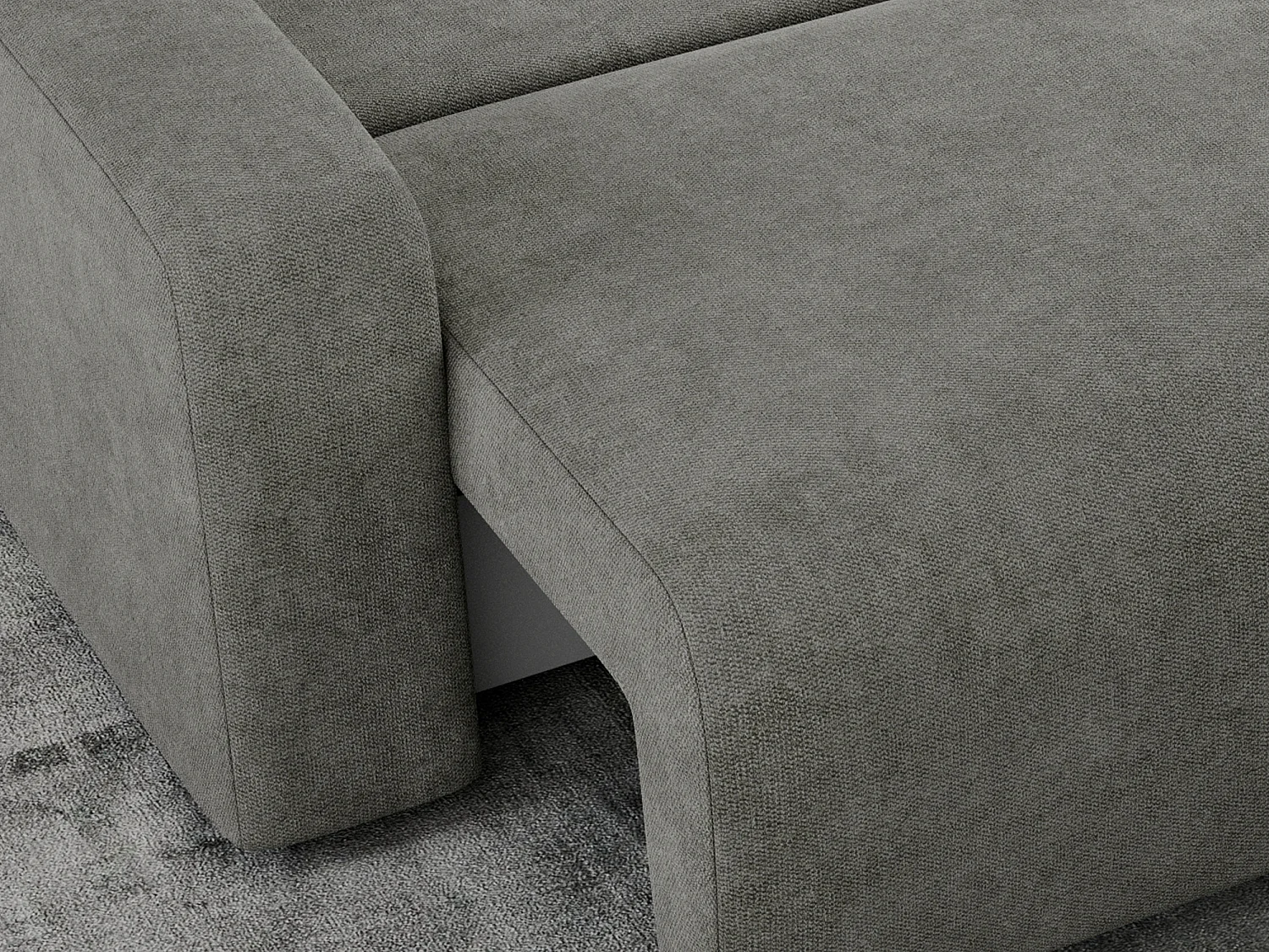 Ecksofa ARGOS - mit Schlaffunktion, Sofa mit armlehnen, Bettkasten, 3-Sitzer Sofa - Grau Stukture