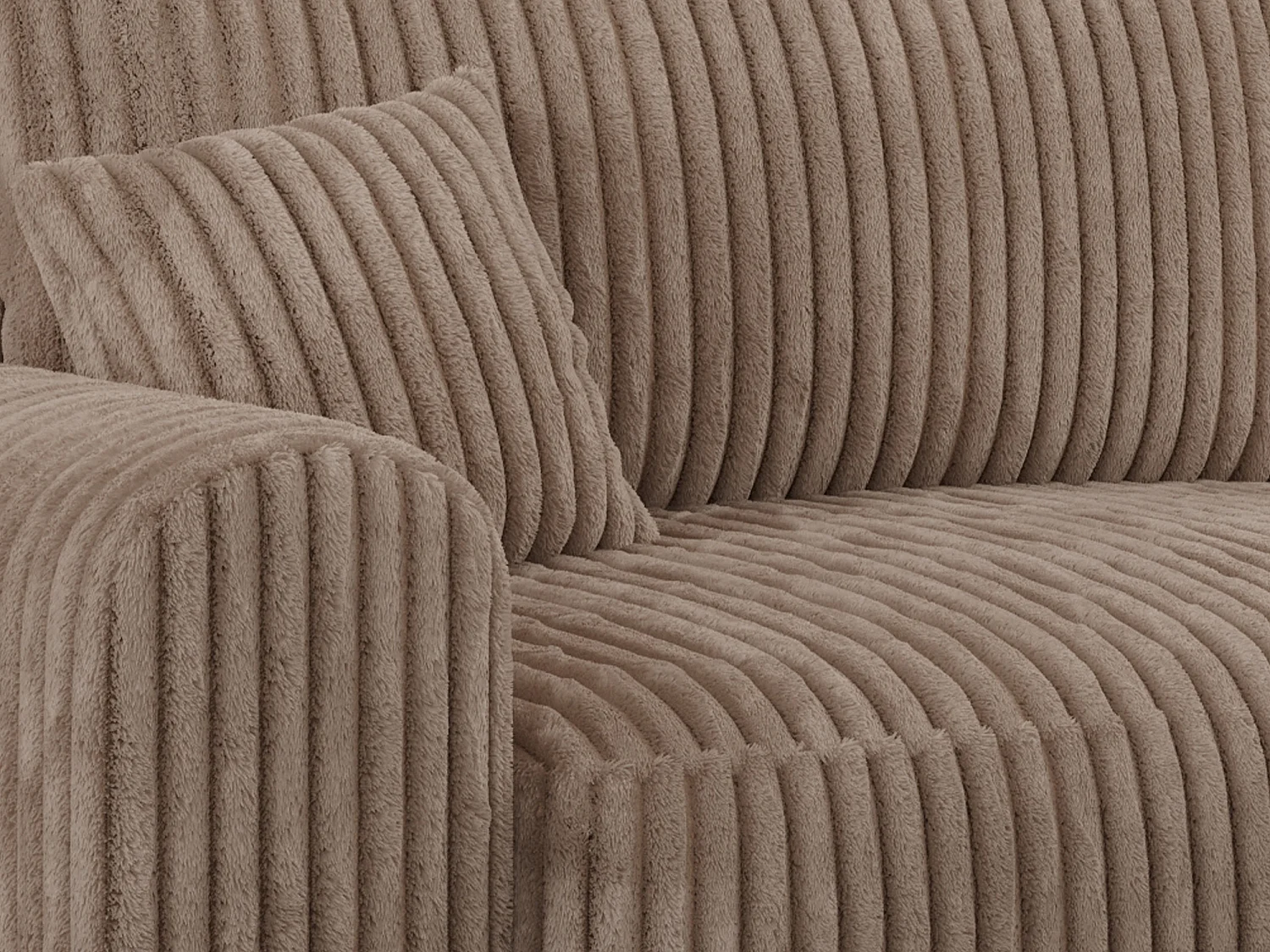 Ecksofa NELSON - Schlafcouch mit Armlehnen und Bettkasten, universelles L-förmige Ecksofa - Braun Cord