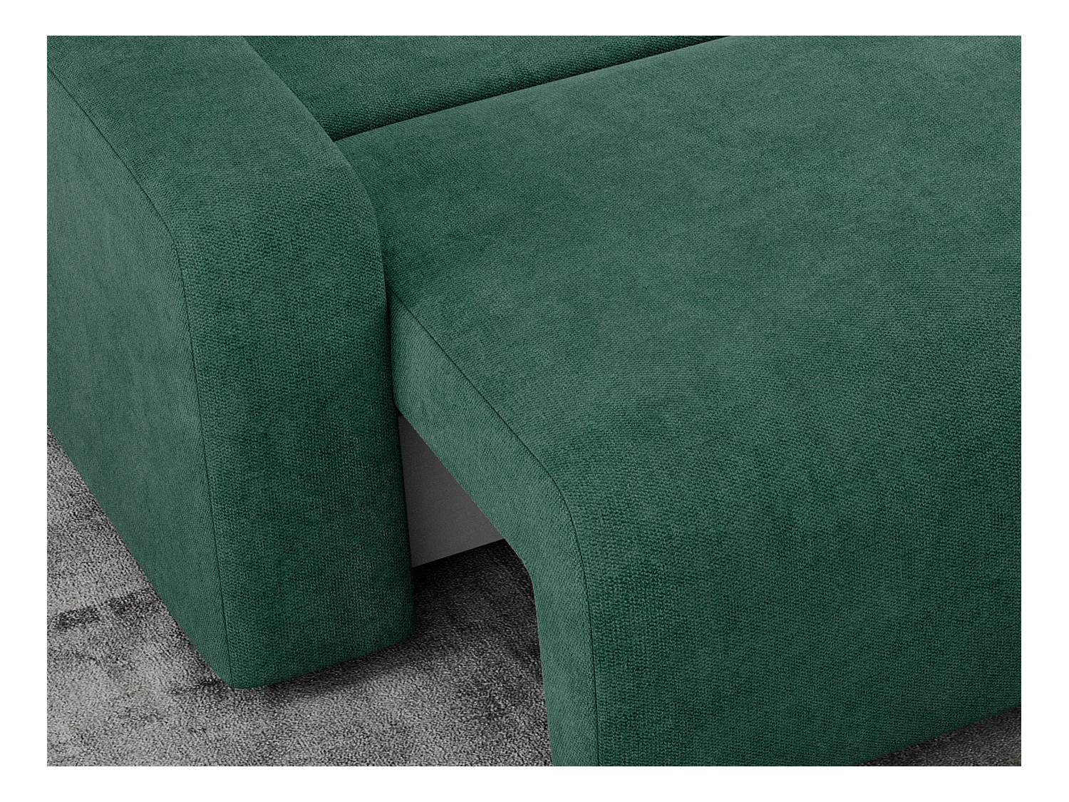 Ecksofa ARGOS - mit Schlaffunktion, Sofa mit armlehnen, Bettkasten, 3-Sitzer Sofa - Grün Stukture