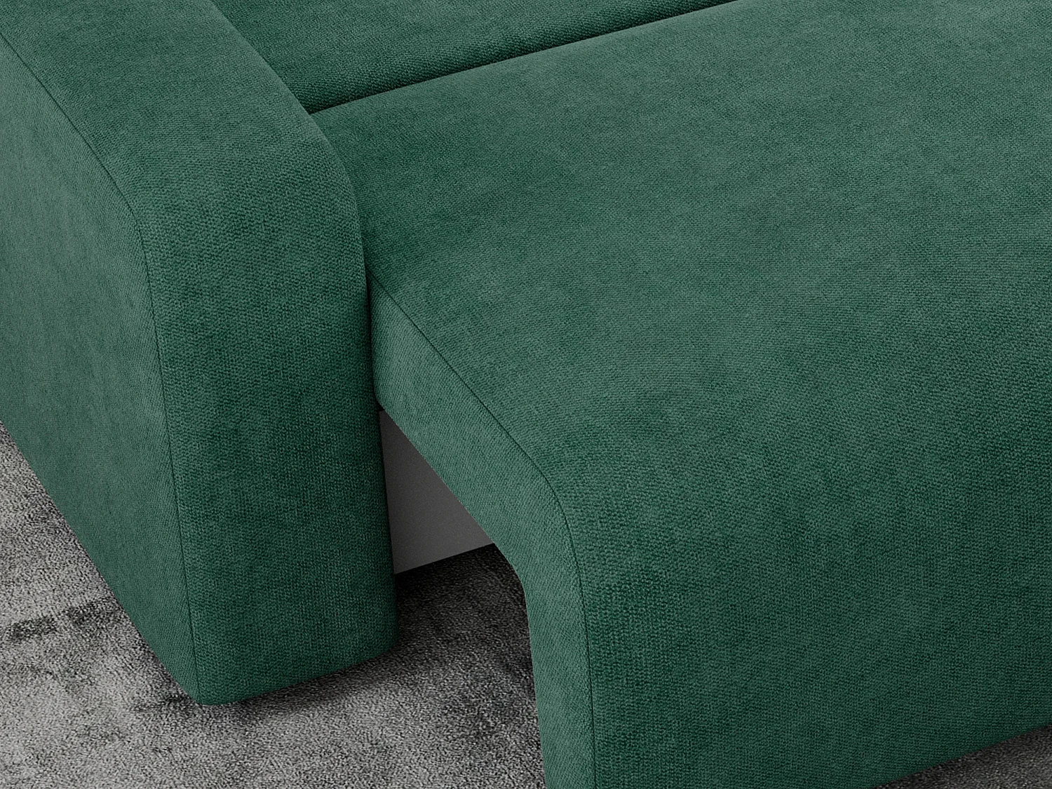 Ecksofa ARGOS - mit Schlaffunktion, Sofa mit armlehnen, Bettkasten, 3-Sitzer Sofa - Grün Stukture