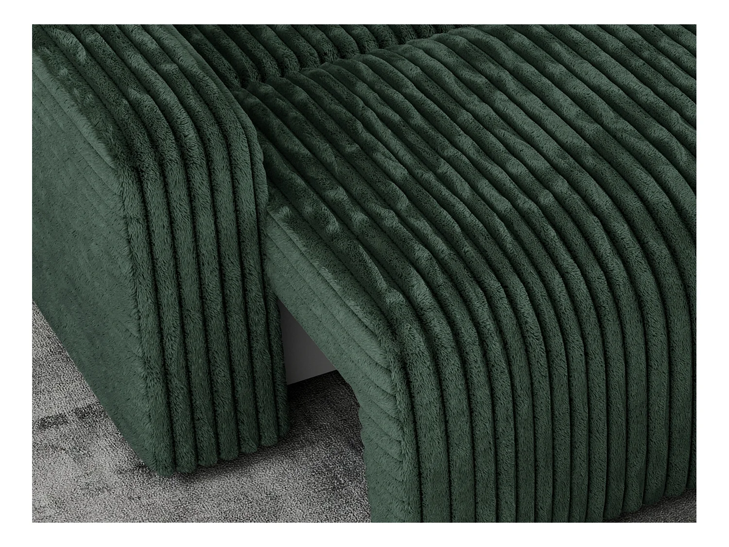 Ecksofa ARGOS - mit Schlaffunktion, Sofa mit armlehnen, Bettkasten, 3-Sitzer Sofa - Grün Cord