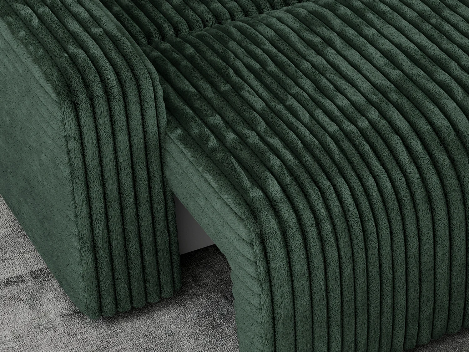 Ecksofa ARGOS - mit Schlaffunktion, Sofa mit armlehnen, Bettkasten, 3-Sitzer Sofa - Grün Cord