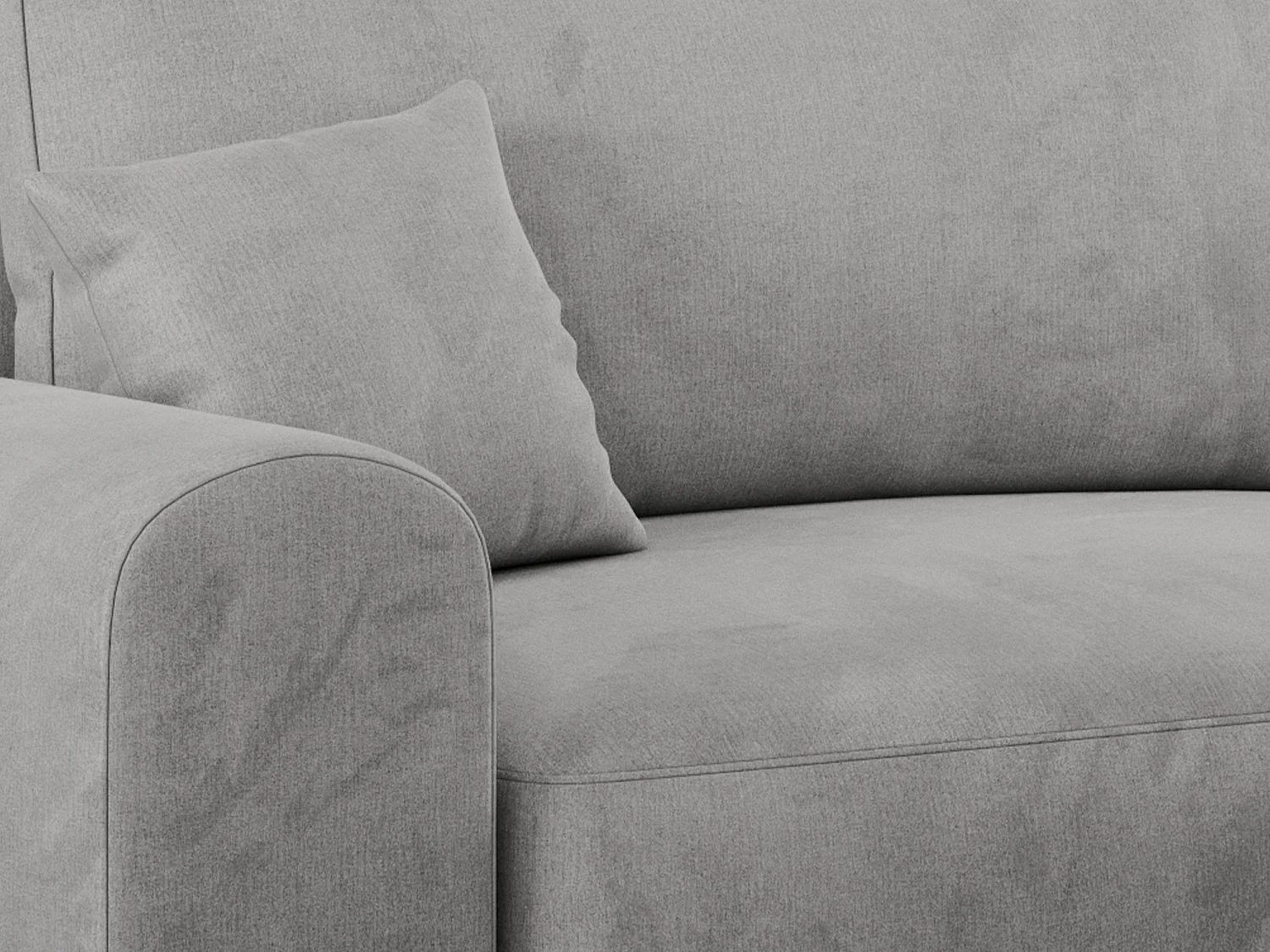 Ecksofa NELSON - Schlafcouch mit Armlehnen und Bettkasten, universelles L-förmige Ecksofa - Hellgrau Velvet