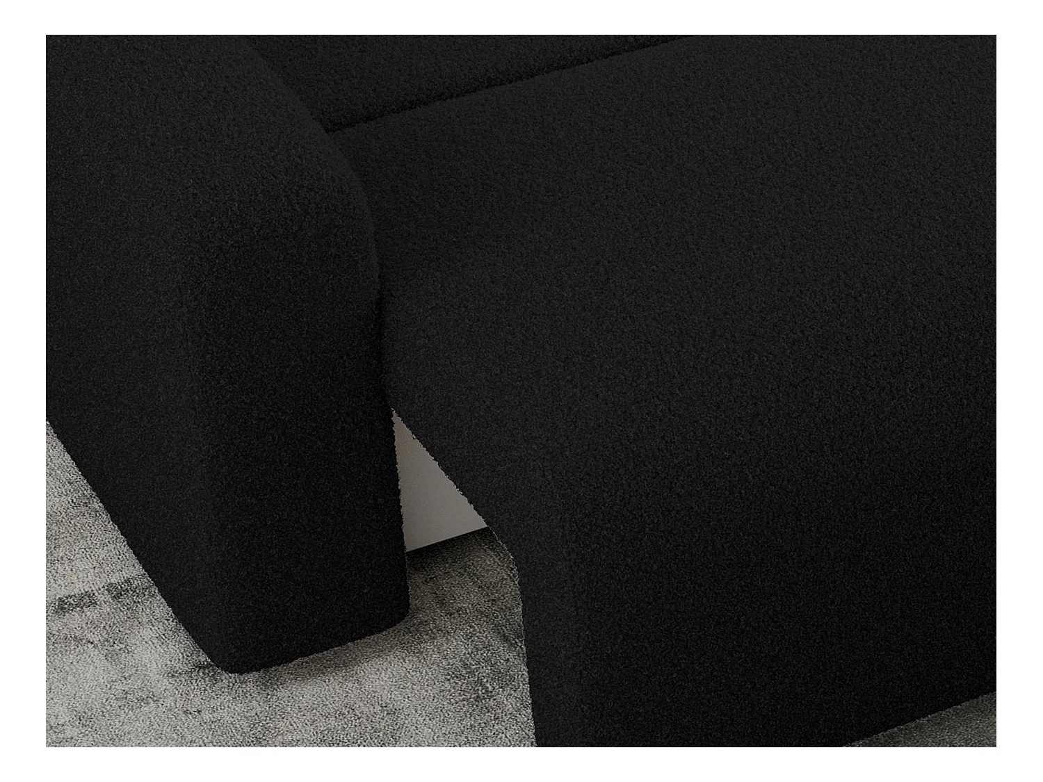 Ecksofa ARGOS - mit Schlaffunktion, Sofa mit armlehnen, Bettkasten, 3-Sitzer Sofa - Schwarz Boucle