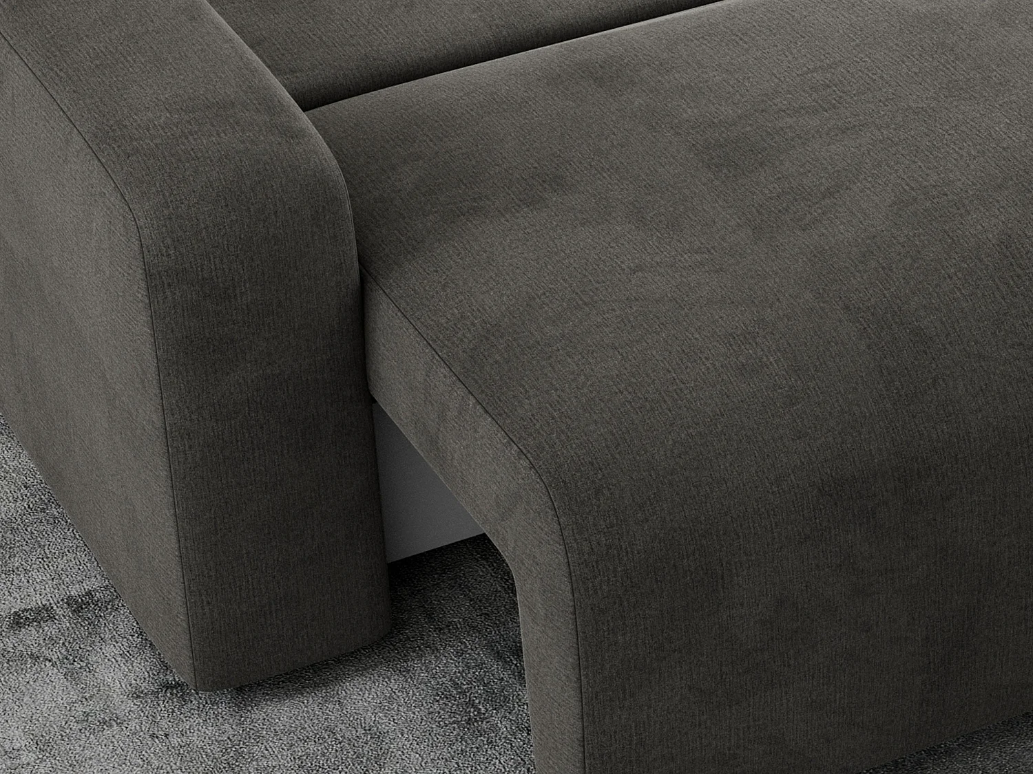 Ecksofa ARGOS - mit Schlaffunktion, Sofa mit armlehnen, Bettkasten, 3-Sitzer Sofa - Dunkelgrau Velvet